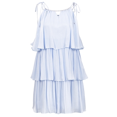 25夏新款千层浪流光纱连衣裙