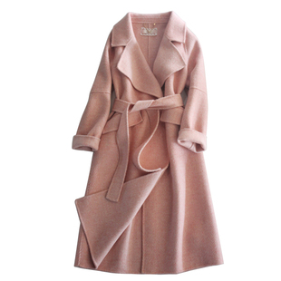 反季2024年秋冬女装新款人字纹双面羊绒大衣女中长款毛呢外套高端