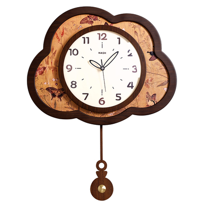 云朵创意造型挂钟！中式高端钟表