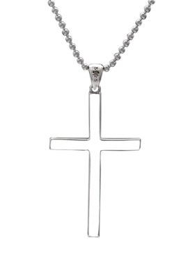 简约百搭光面十字925银项坠