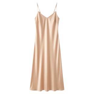 性感真丝睡衣V领荡漾纯欲风轻奢高级感贵妇名媛长款吊带睡裙睡袍