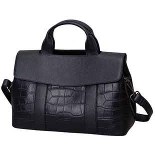 真皮手提包女2025新款时尚精致高档女士软牛皮鳄鱼纹大容量斜挎包