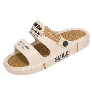 一字拖鞋男夏季外穿踩屎感开车专用运动防滑防臭两穿大码沙滩凉鞋