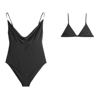 叠穿女连体原创泳衣显瘦