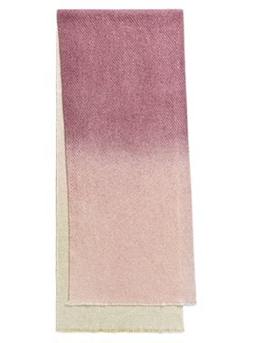 秋冬女士意式渐变厚羊绒手工围巾