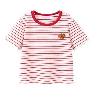 迷你巴拉巴拉女童短袖T恤宝宝水果印花上衣2025夏装新款童装半袖t