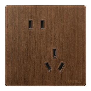 公牛插座官方旗舰店正品木纹拨杆开关插座公牛g70五孔面板十只装