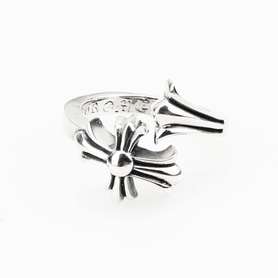 十字架开口戒指情侣925纯银复古