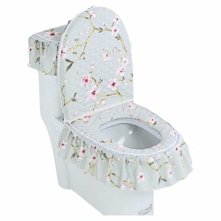 欧式蕾丝马桶垫三件套家用坐便套四季拉链式马桶套坐垫坐便垫通用