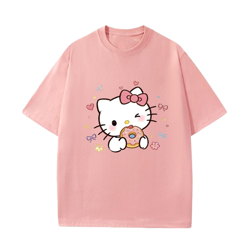 【新品】法国DUBNIITY官网纯棉联名kitty猫卡通印花可爱T恤男女款