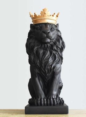 北欧现代简约狮子雕塑摆件动物艺术品 家居饰品客厅软装工艺品