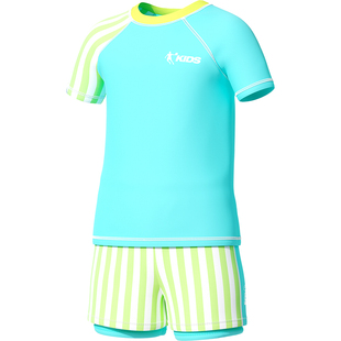 乔丹儿童泳衣男童宝宝分体防晒速干短袖短裤小童温泉海边游泳训练