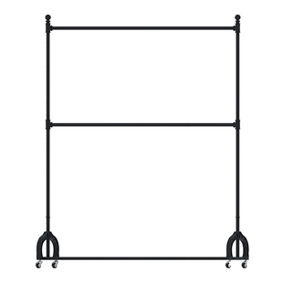 落地衣架双层卧室衣帽架双杆可移动调节服装店展示家用衣帽间挂衣