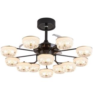 雷士照明现代轻奢客厅隐形风扇灯吊扇新款枕边风卧室餐厅一体灯具