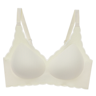 无痕薄款内衣女小胸聚拢防下垂夏季舒适一片式无钢圈固定杯文胸罩