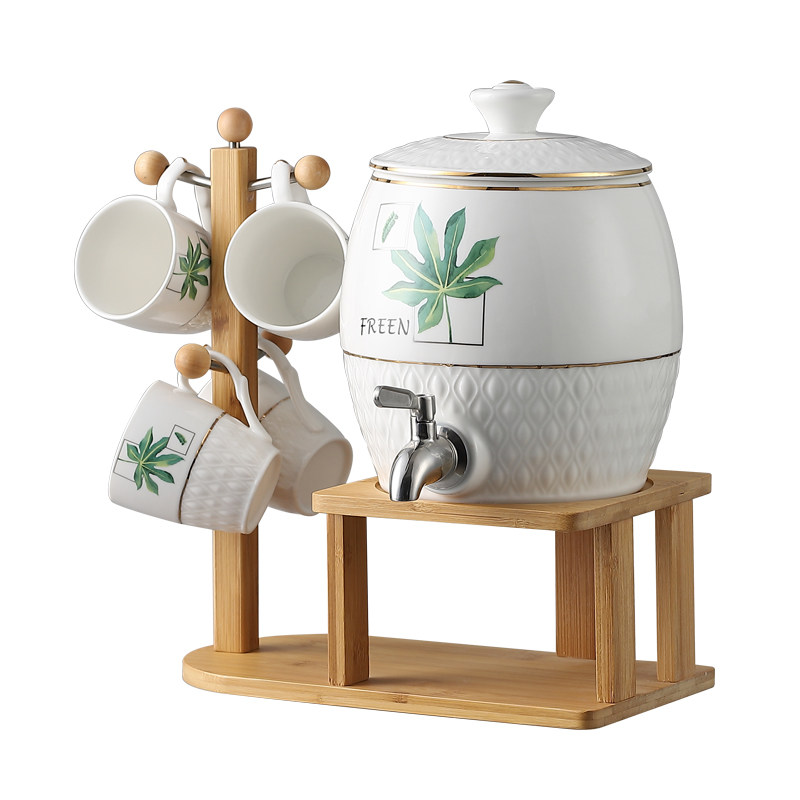 容器陶瓷耐高温带龙头冷水壶