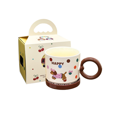 可爱陶瓷杯带盖微波炉水杯