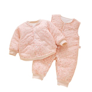 婴幼童冬装棉服冬季小月龄加厚棉袄防风加绒背带裤初冬婴儿外出服