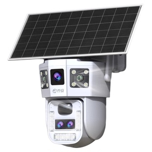 太阳能监控器摄像头360度无死角手机远程室外高清夜视4G无电无网