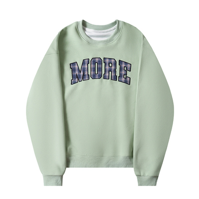 CCKOK格纹字母贴布绣圆领卫衣