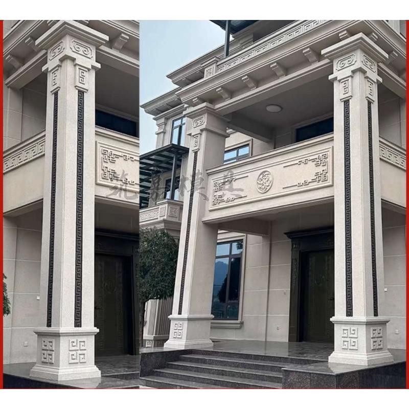 罗马柱方柱造型模板方形柱子欧式回纹新中式建筑别墅大门水泥模具