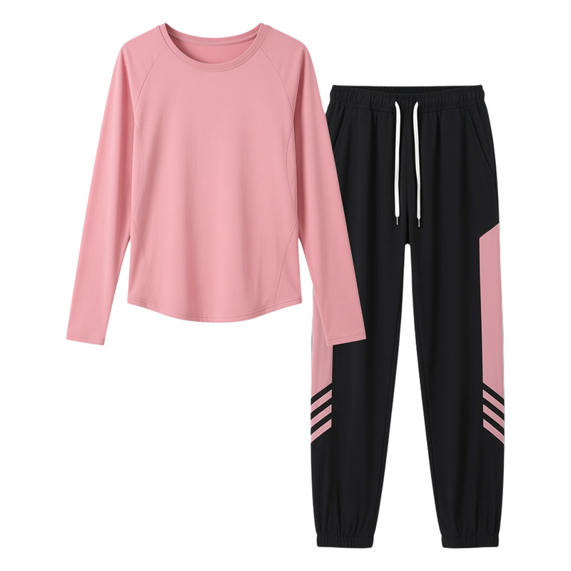 宽松瑜伽服女秋冬季晨跑套装时尚 大码女胖200斤mm运动休闲裤速干