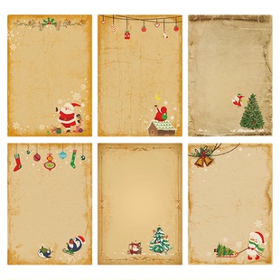 圣诞英文信纸信封文艺套装高级感复古祝福感谢牛皮纸明信片欧式精致手写圣诞一封表白情书送男女生加厚贺卡纸