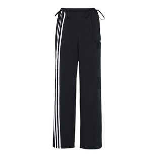 adidas阿迪达斯三叶草三条纹缎带运动裤2026夏女梭织长裤 KY5688