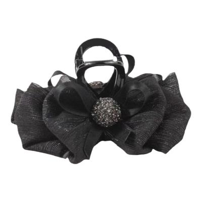 夏季气质百搭黑咖色浪漫温柔网红抓夹发夹头饰轻奢网纱泡泡云朵夹