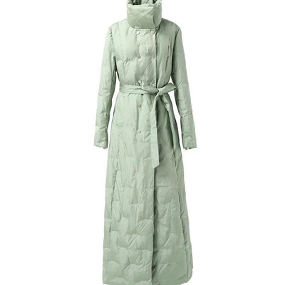 修身显瘦超长款过膝及踝羽绒棉服