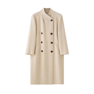 TEASEL 「INFINITY ALXA」14.5微米荡领慵懒风双面纯羊绒001大衣