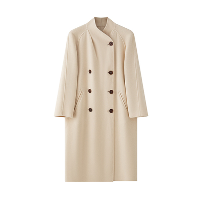 荃网Shou发荡领全羊绒001大衣