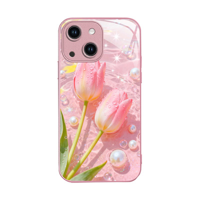 A56苹果17SamsungS25+三星S23ultra手机壳21加S24fe郁金香22u小众54玻璃53case55适用16plus女生21花15高颜值