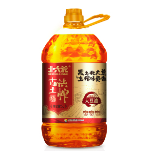 北大荒非转基食用油因古法土榨三级大豆油5升家庭版桶装炒菜
