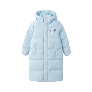 Asics/亚瑟士童装冬季新款中大童羽绒服长款保暖特氟龙三防外套厚