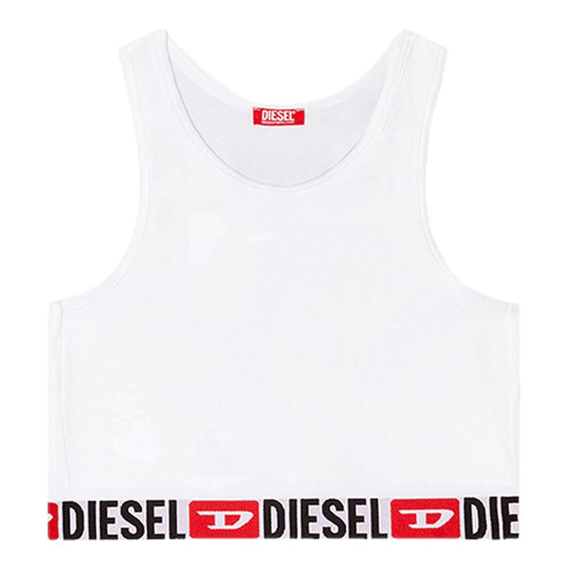 Diesel内衣女白色修身透气无痕微弹无钢圈运动背心女