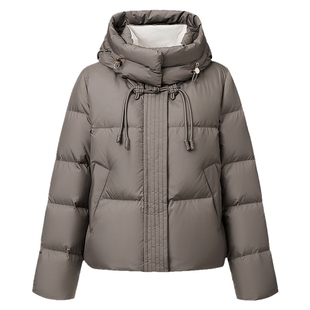 VGRASS维格娜丝冬季新中式设计鸭绒羽绒服泡芙面包连帽短款外套女