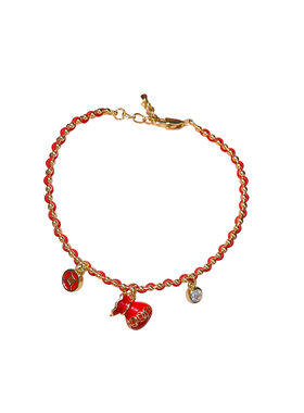 铜钱红绳钱袋手链高级招财