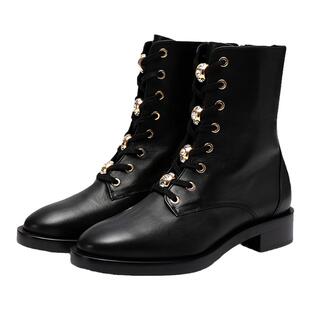 Stuart Weitzman 女士系带靴子短靴马丁靴 SONDRACRYSTALZIPBTE