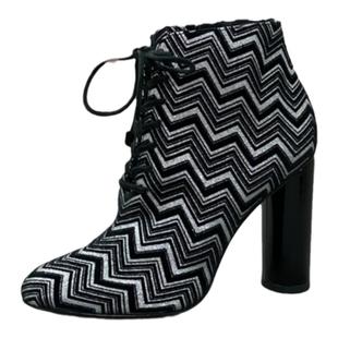 STELLA LUNA露娜秋季高跟马丁靴女侧拉链粗跟拼色短靴女SLP317130