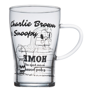 Snoopy史努比耐热玻璃杯家用透明水杯马克杯日本进口啤酒杯牛奶杯