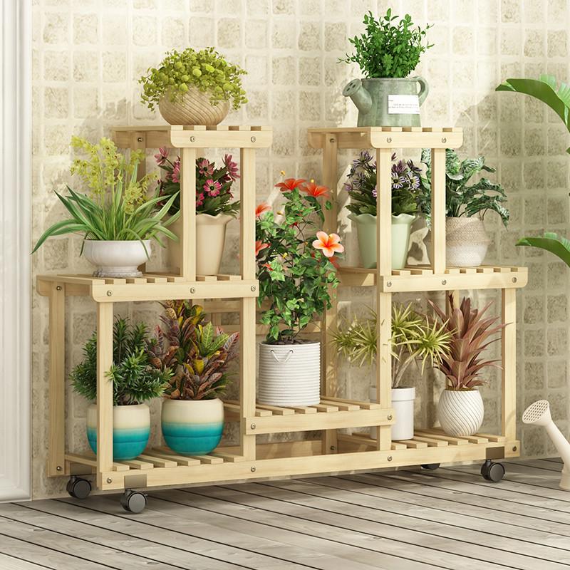 实木花架子多层室内盆栽架阳台客厅多肉置物架庭院落地式防腐家用