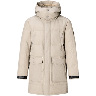 七匹狼中长款羽绒服男士2025新款秋冬季加厚棉服中年连帽外套男装