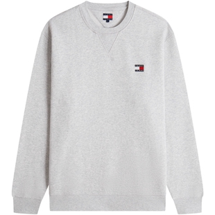 【预售】Tommy26秋冬新款男装美式潮流旗标刺绣圆领内搭抓绒卫衣