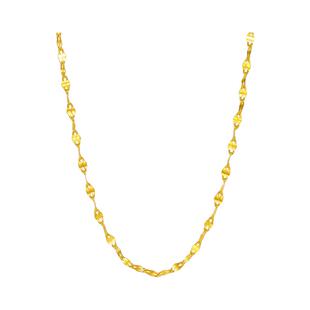 梦金园黄金项链嘴唇链素链足金闪耀满天星活口戒指送女友生日礼物