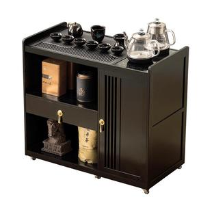 移动茶桌小茶台烧水壶一体家用茶水柜实木阳台茶几煮泡茶简约轻奢
