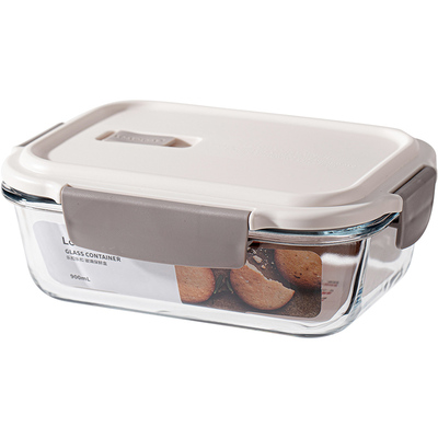 乐扣乐扣玻璃保鲜盒耐热食品级微波炉专用加热饭盒冰箱分格收纳盒