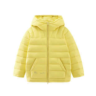 半度闲儿童连帽羽绒服外套冬装洋气新款男女童加厚冬季90白鸭绒潮