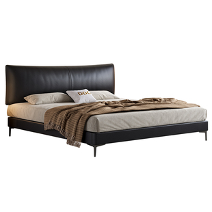 政府补贴DDC窄边床头香奈儿真皮床主卧床不占地方的床现代简约