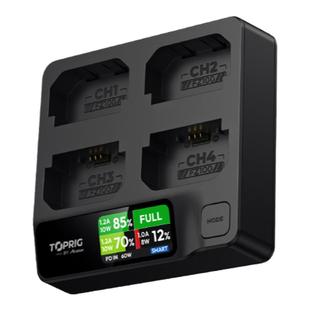 【国家3C认证】TOPRIG致迅NP-FZ100四路快速充电器 适用索尼Sony a7m4 a7m3 A7R4 A7S3 FX3 FX30相机电池座充